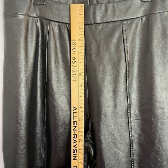 Wild Fable S Black Faux Leather High Rise Flare Slit Pants Goth Biker Costume - Picture 11 of 14
